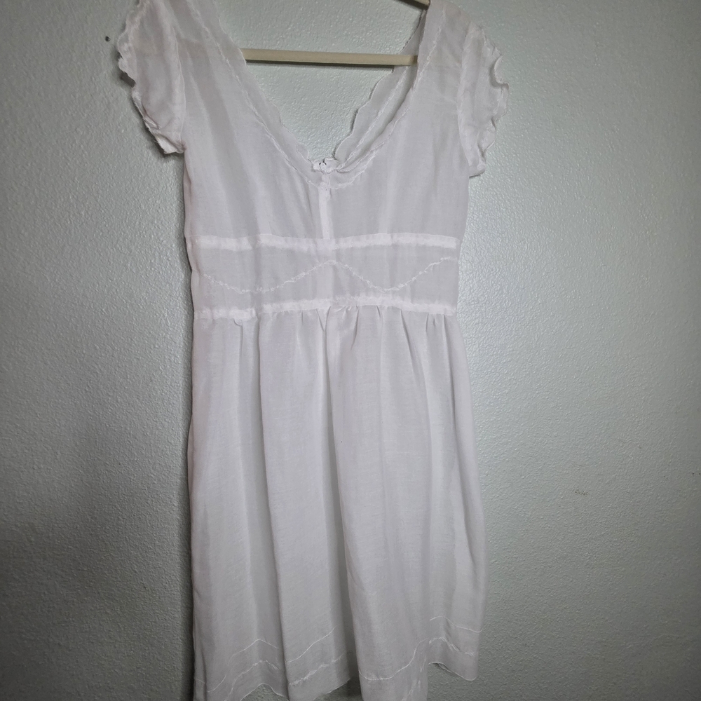 White Short Sleeve Dress